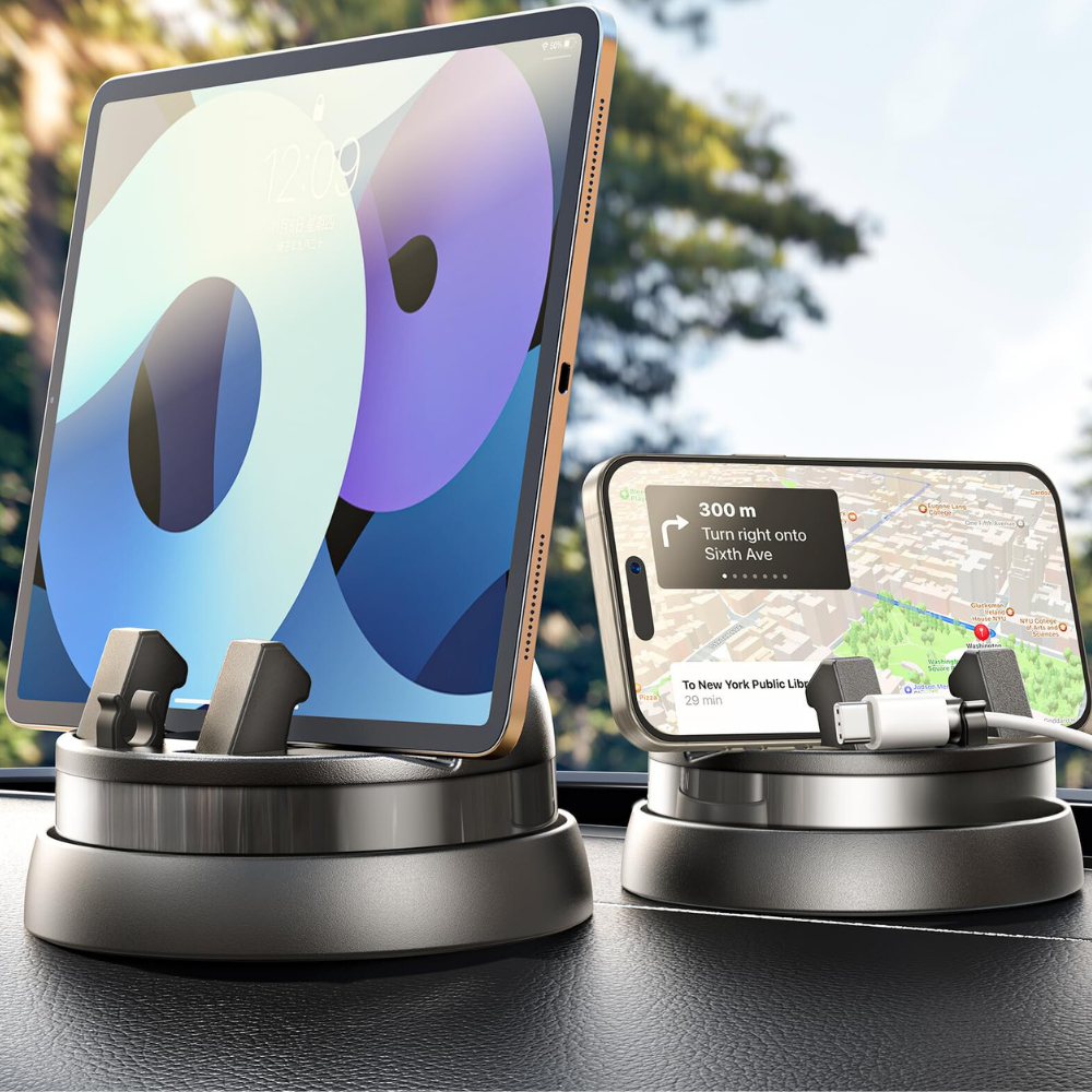Car Phone Mount Universal 360-Degree Rotation One-Handed Quick Release