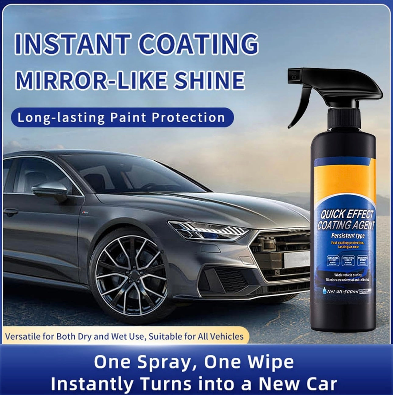 Car Sealant Spray 3-In-1 Nano Coating Water-Free