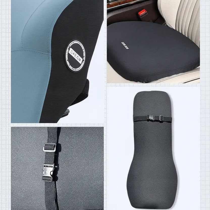 Car Seat Cushion Memory Foam Ergonomic Support Universal Fit
