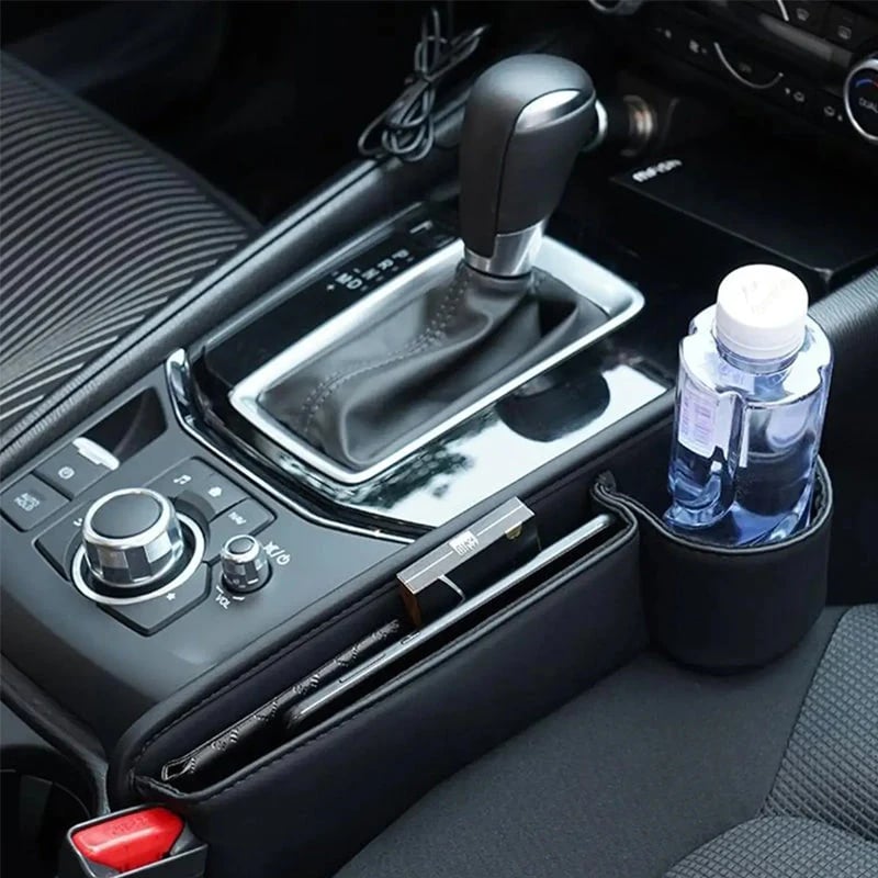 Car Seat Gap Organizer Multi-Compartment With Cup Holder