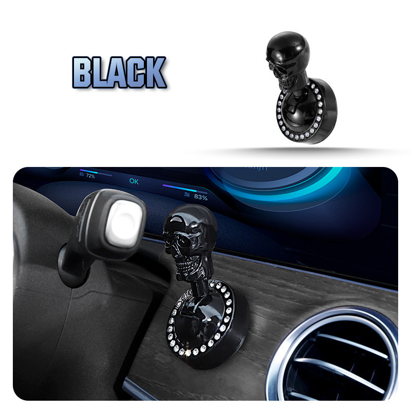 Car Start Button Cover 3D Skull Rhinestone Aluminum Alloy