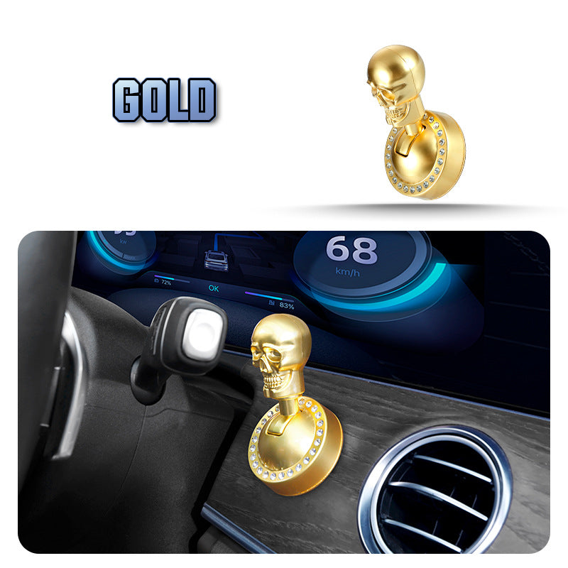 Car Start Button Cover 3D Skull Rhinestone Aluminum Alloy