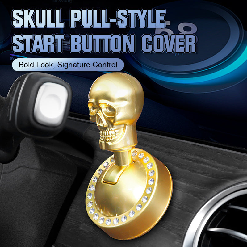 Car Start Button Cover 3D Skull Rhinestone Aluminum Alloy