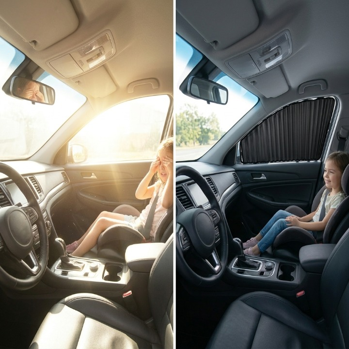 Car Sun Shades Magnetic UV-Blocking Foldable Set of 4