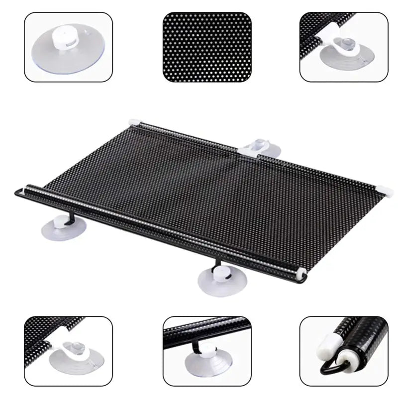 Car Sunshade Extendable One-Hand Suction Cup