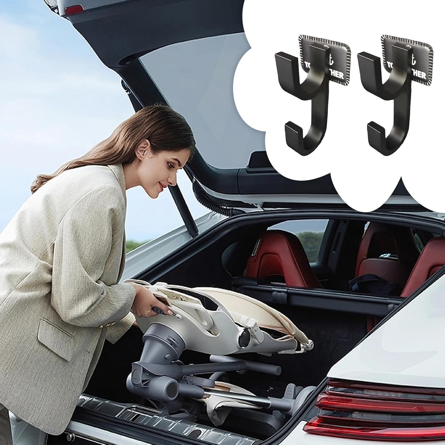 Car Umbrella Holder Tool-Free Metal Clip Keeps Interior Dry