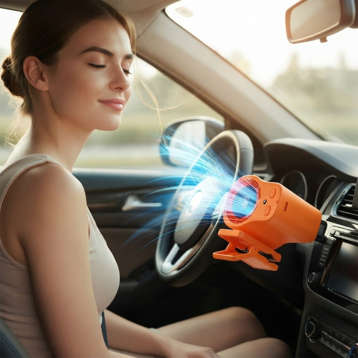 Car Vent Fan Clip Mount 3-Speed USB Rechargeable