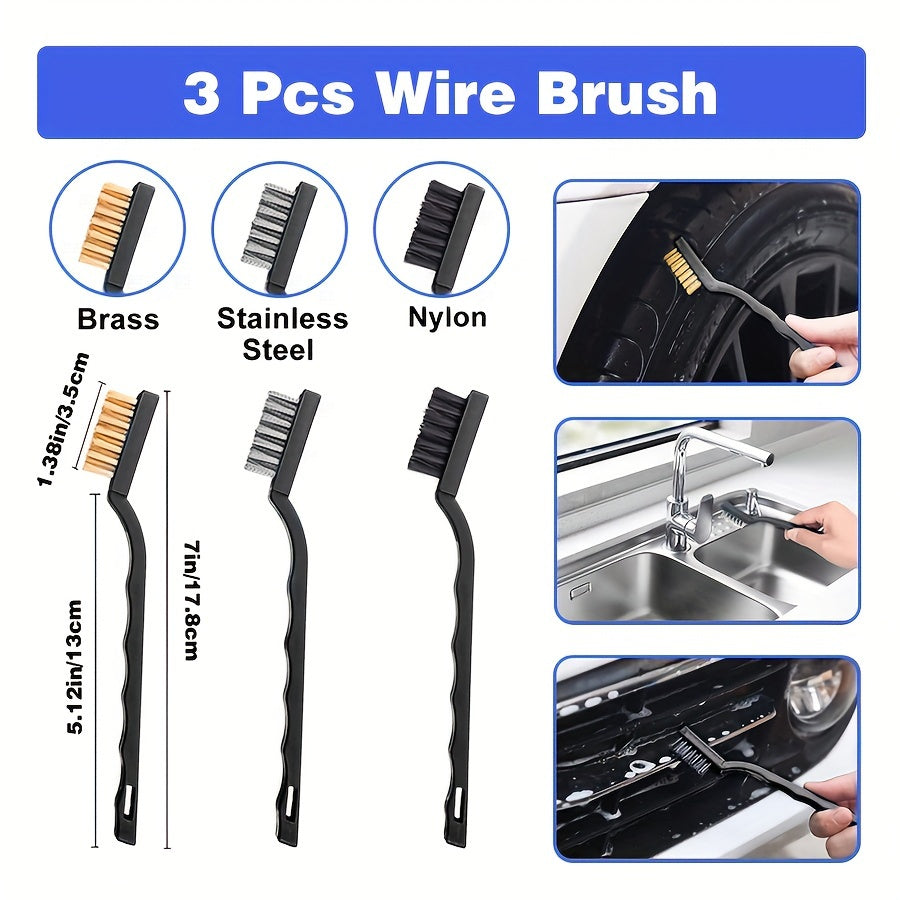 Car Wash Brush Set 28 Piece Drill Adapter Carrying Bag