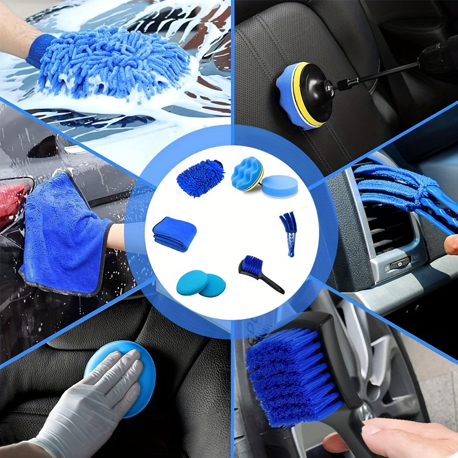 Car Wash Brush Set 28 Piece Drill Adapter Carrying Bag