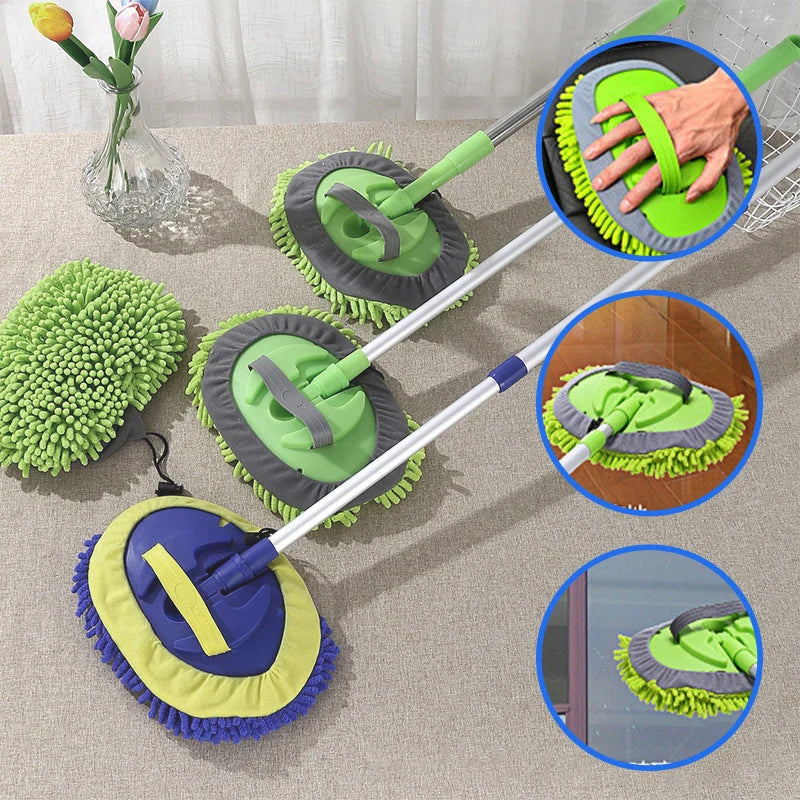 Car Wash Brush Telescopic Aluminum Handle & Microfiber Head