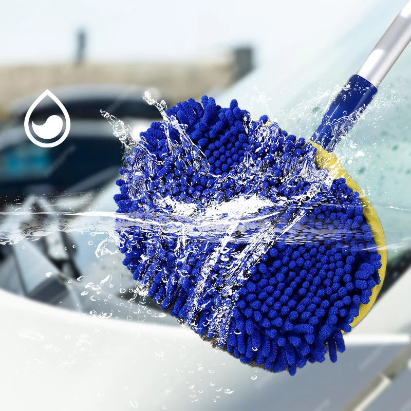 Car Wash Brush Telescopic Aluminum Handle & Microfiber Head