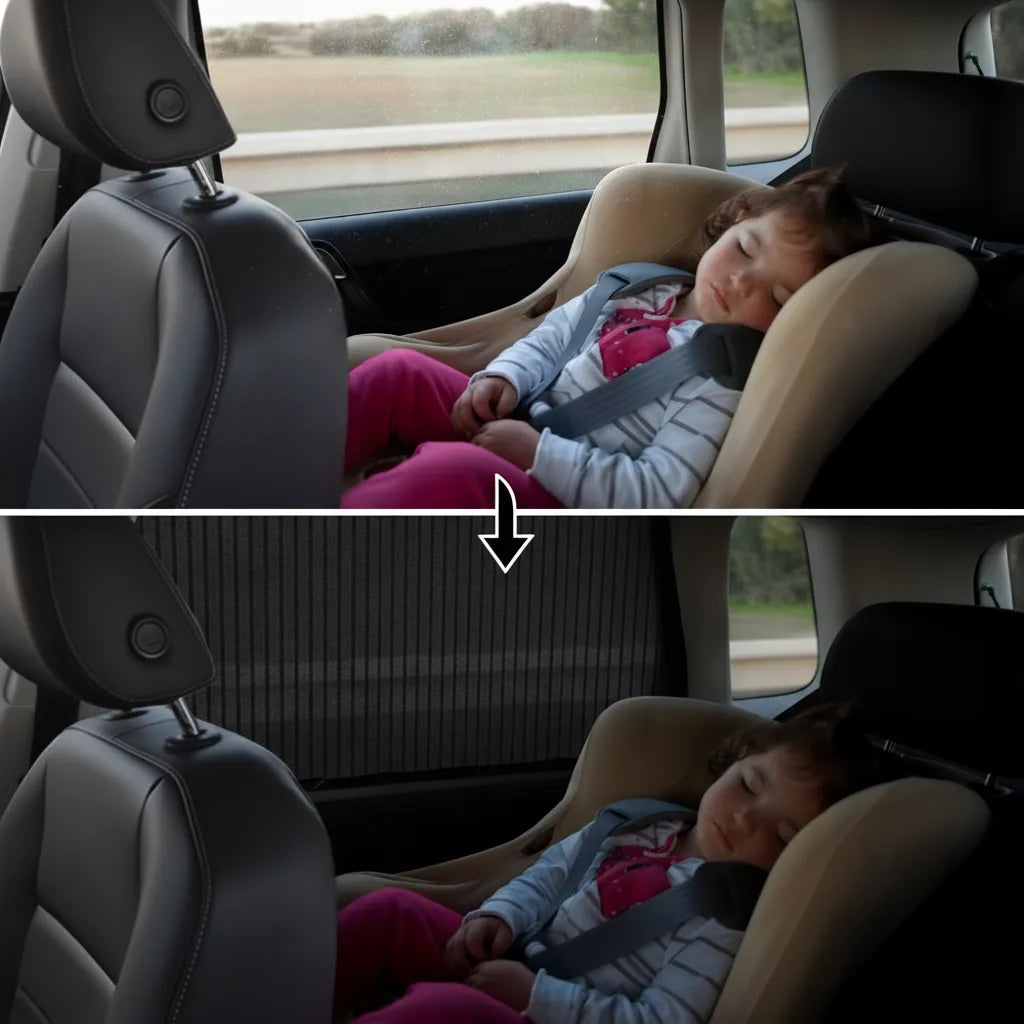 Car Window Sunshade Magnetic Attachment Heat-Reducing Privacy 2-Piece