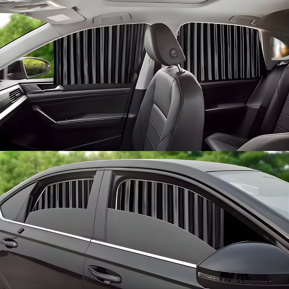 Car Window Sunshade Magnetic Attachment Heat-Reducing Privacy 2-Piece