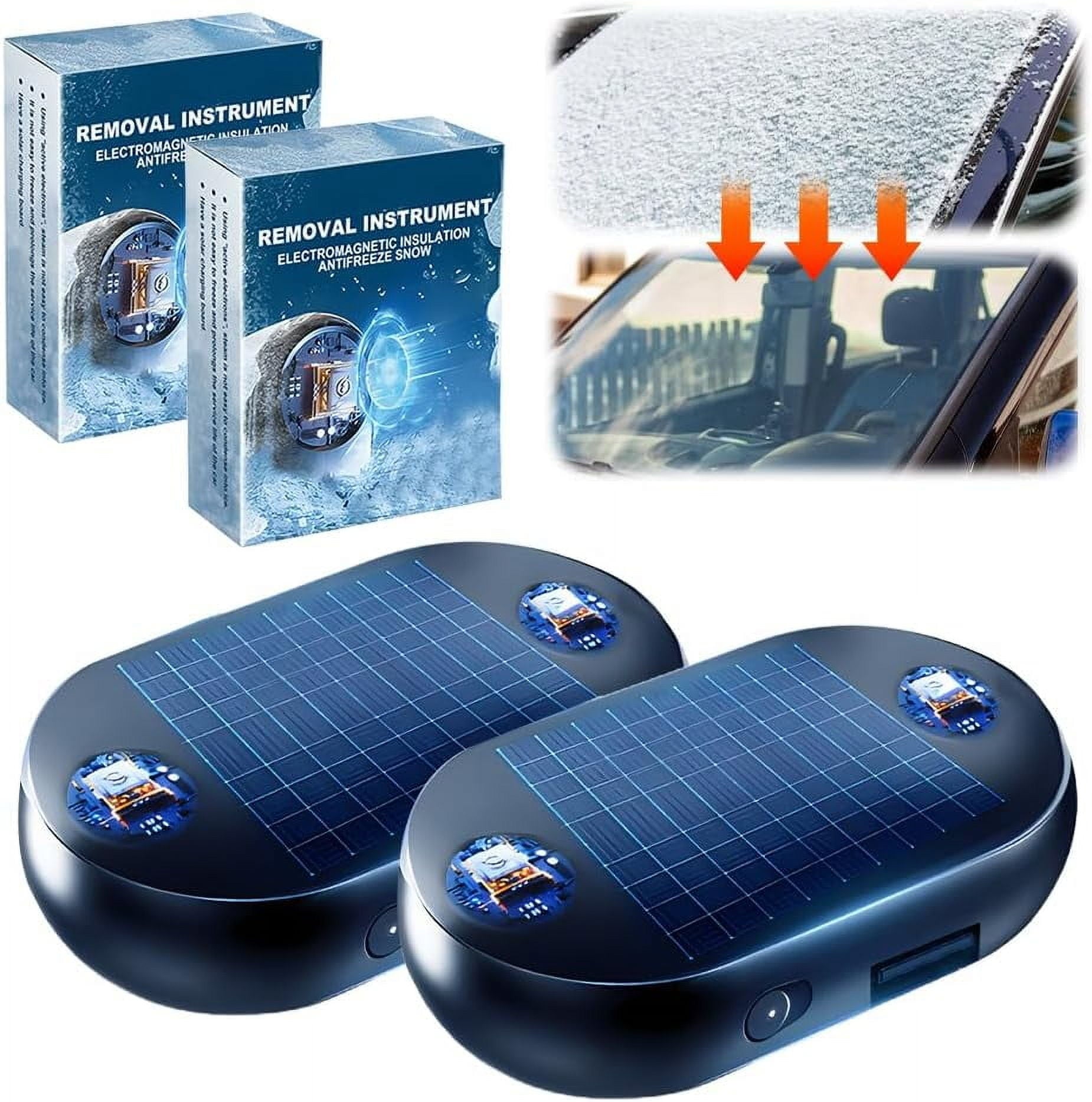 Car Windshield Deicer Solar & USB Non-Scratch