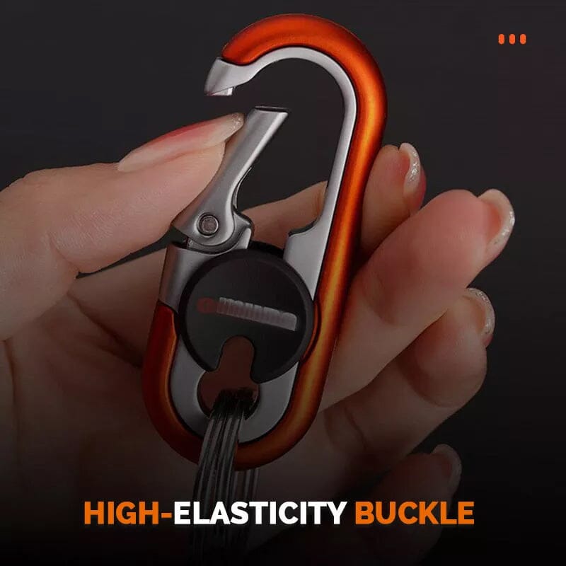 Carabiner Keychain Double Ring Stainless Steel