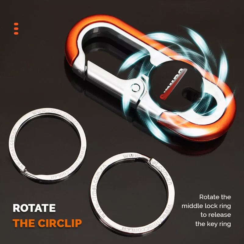 Carabiner Keychain Double Ring Stainless Steel