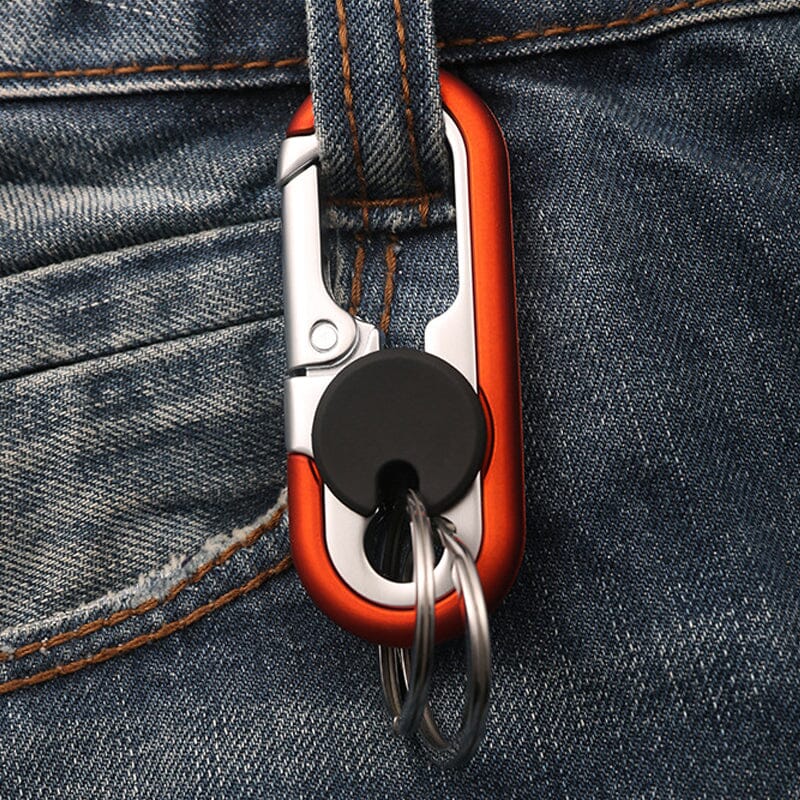 Carabiner Keychain Double Ring Stainless Steel