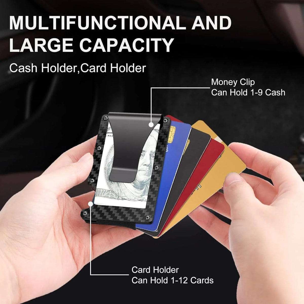 Card Holder Aluminum Frame RFID Money Clip