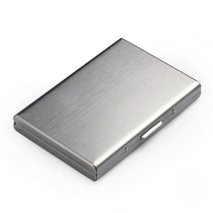 Card Holder Metal RFID-Blocking Slim Holds Six Cards