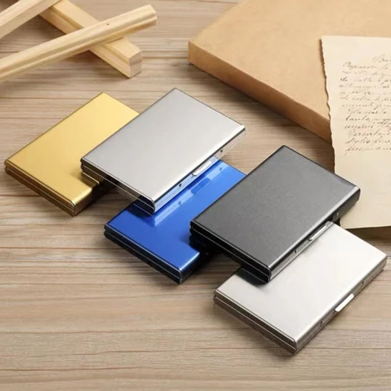 Card Holder Metal RFID-Blocking Slim Holds Six Cards