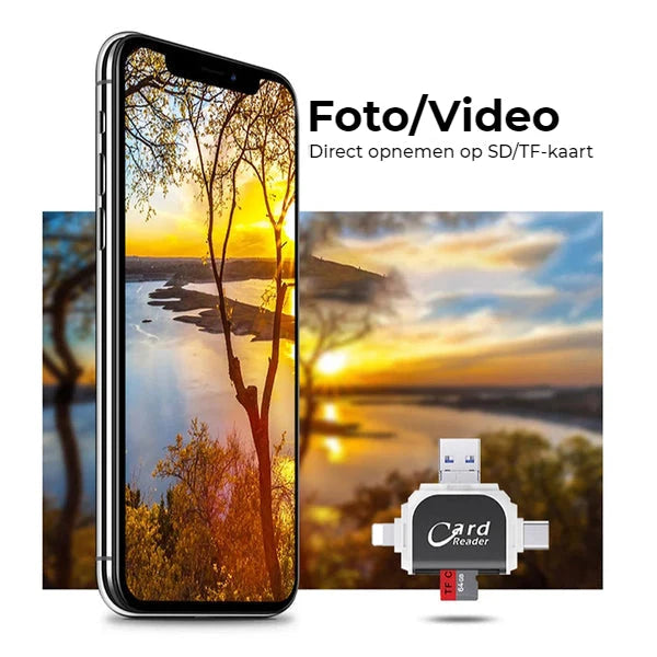 Card Reader 4-in-1 SD & MicroSD Lightning USB-C USB-A