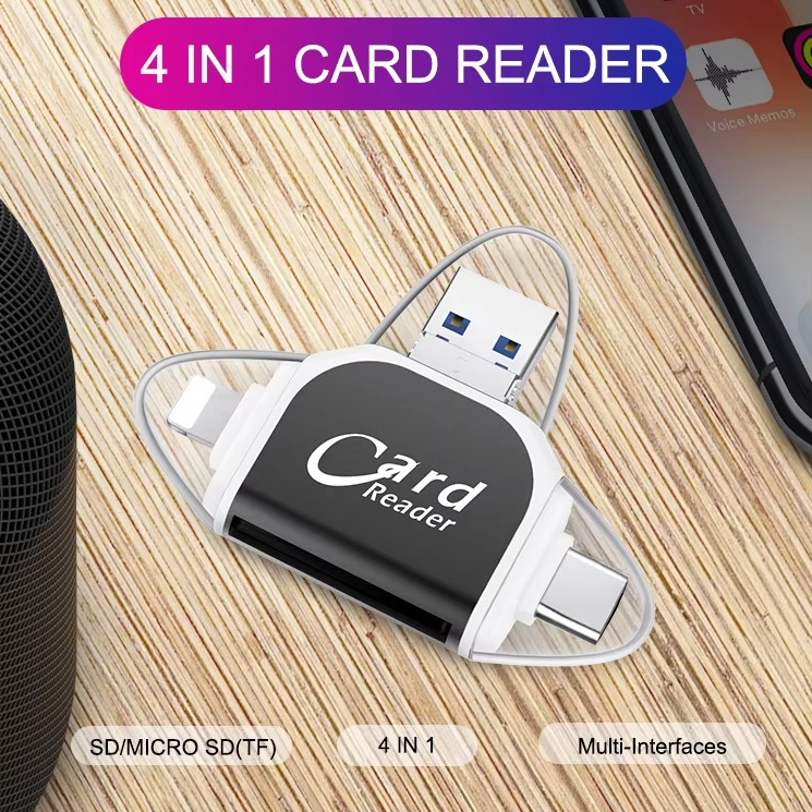 Card Reader 4-in-1 USB-C Lightning SD/MicroSD