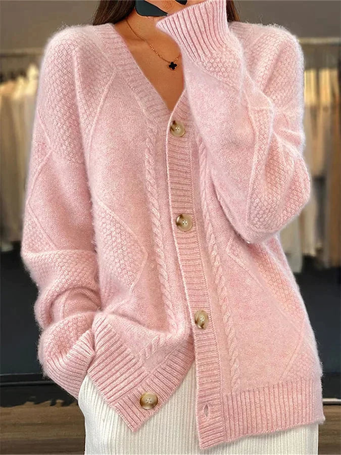 Cardigan Soft Knit Button Placket Comfortable Fit