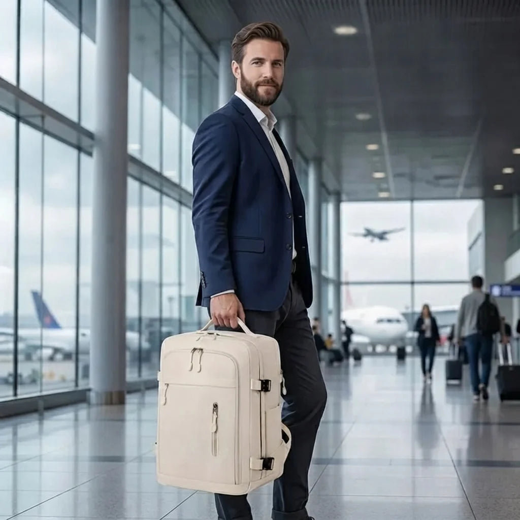 Carry-On Backpack Padded Laptop Compartment & Wet-Dry Pouch