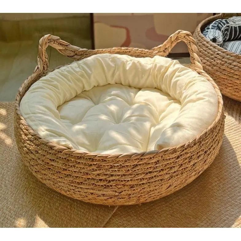 Cat Bed Bamboo Raised Edge Machine Washable Cushion