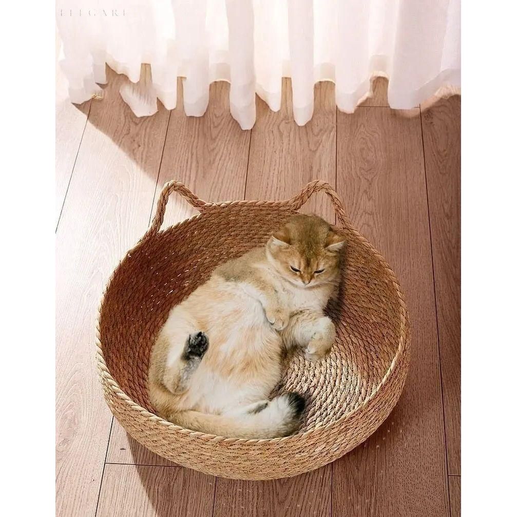 Cat Bed Bamboo Raised Edge Machine Washable Cushion