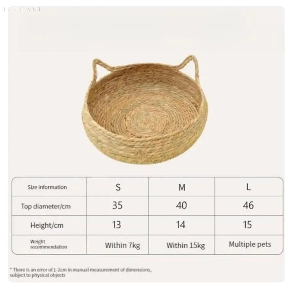 Cat Bed Bamboo Raised Edge Machine Washable Cushion