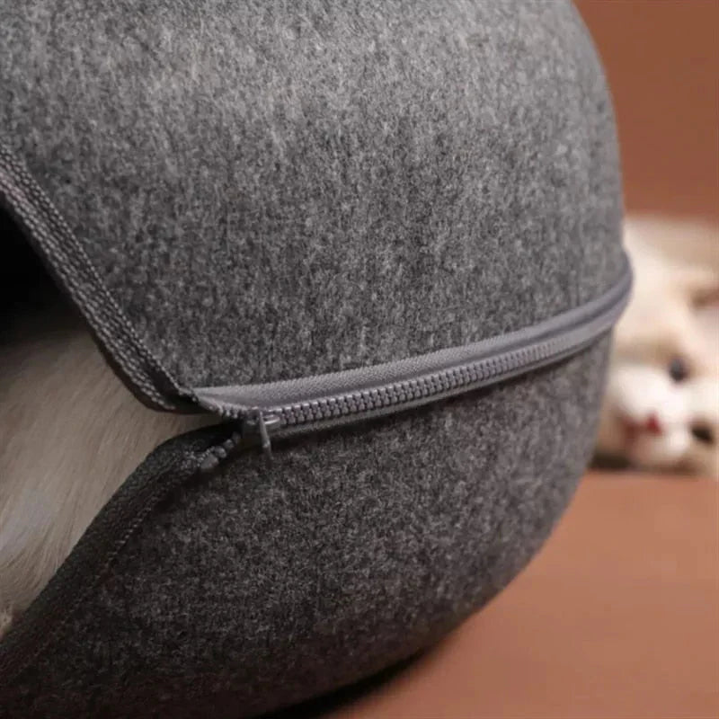 Cat Bed Donut-Shaped Durable Felt & Elevated Sides