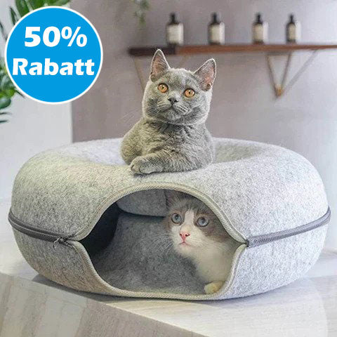 Cat Bed Donut-Shaped Durable Felt & Elevated Sides