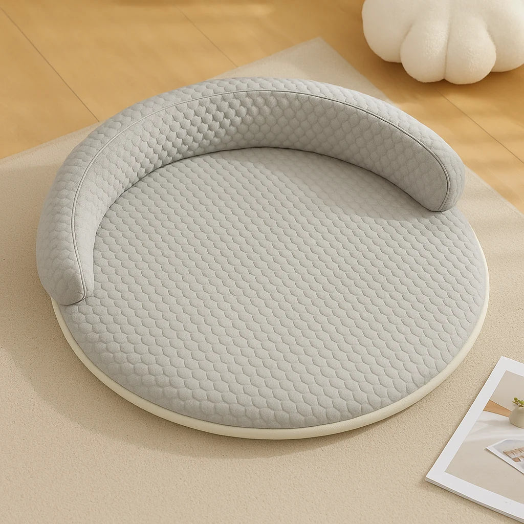 Cat Bed Orthopedic Foam Cooling Ice Silk Raised Edge
