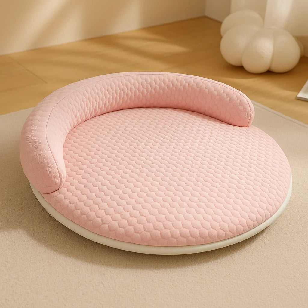 Cat Bed Orthopedic Foam Cooling Ice Silk Raised Edge