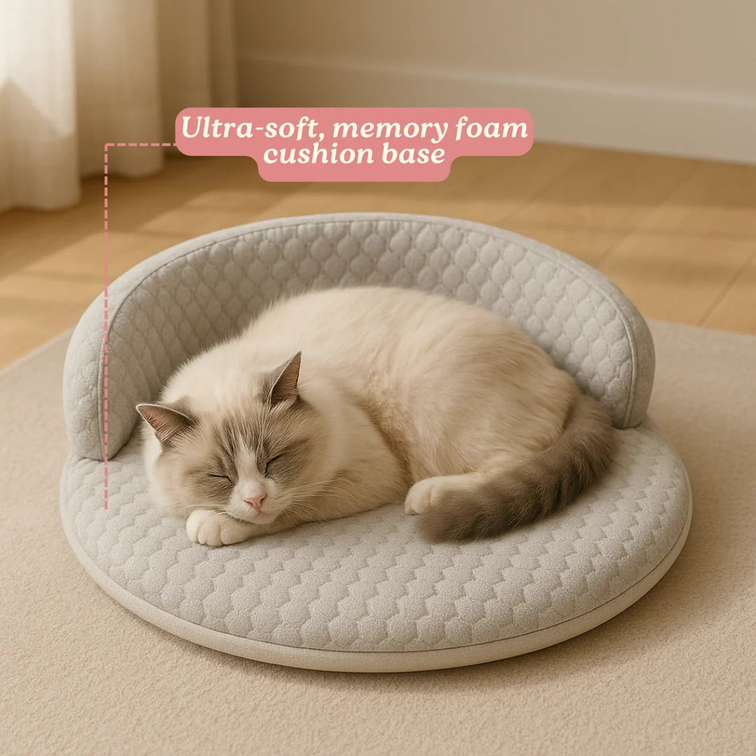 Cat Bed Orthopedic Foam Cooling Ice Silk Raised Edge