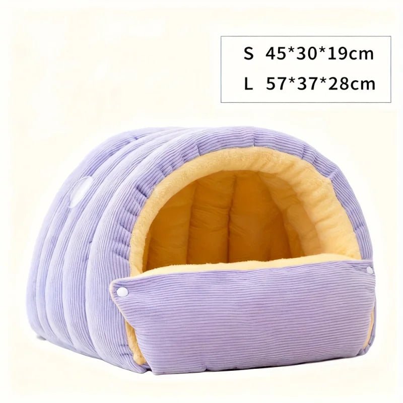 Cat Cave Corduroy Cover Arctic Fleece Lining