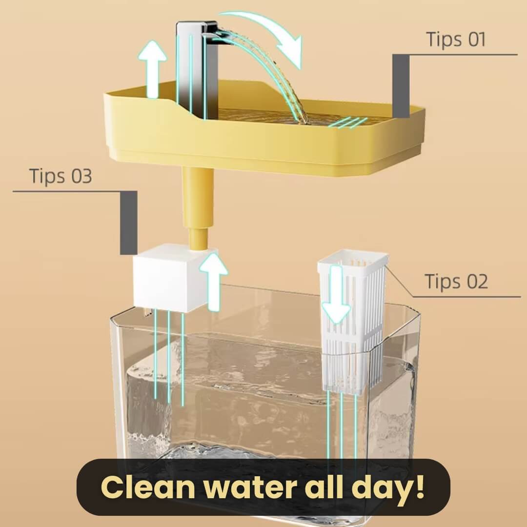 Cat Drinking Fountain 360 Degree Flow Whisper-Quiet Pump
