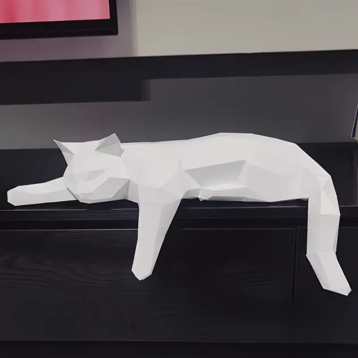Cat Figurine Modern Minimalist Paper Shelf Accent