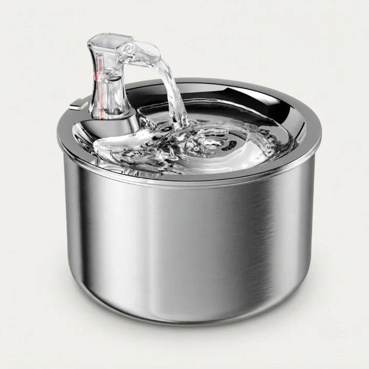 Cat Fountain Motion-Activated Stainless Steel 4-Stage Filtration 2.1L