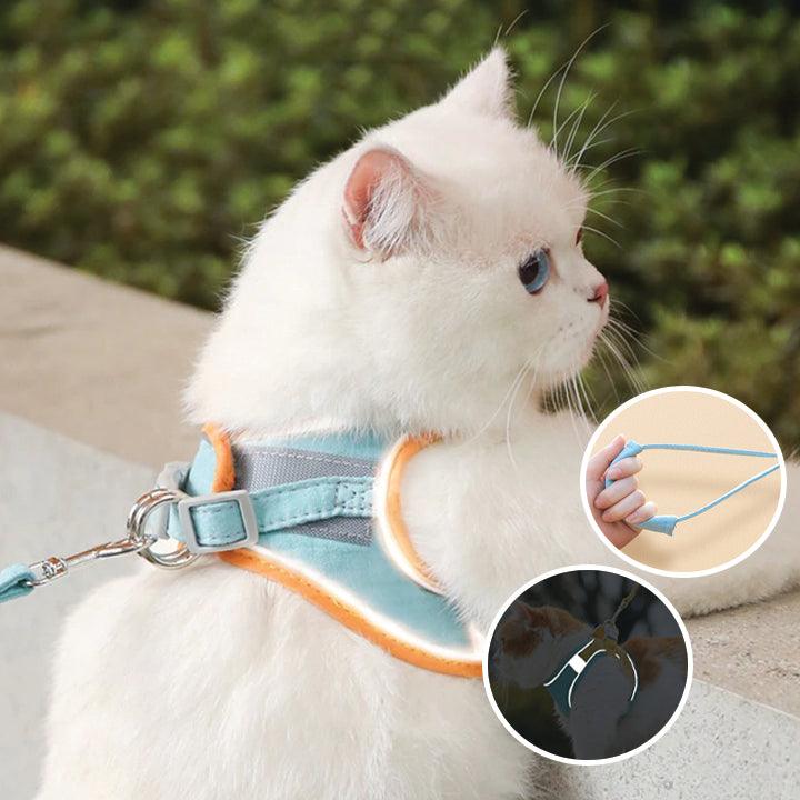 Cat Harness & Leash Soft Padded Reflective Stripes