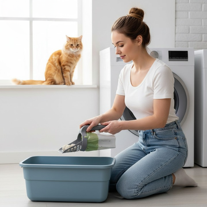 Cat Litter Scoop 2-In-1 Integrated Bin Odor-Sealing Biodegradable Bags