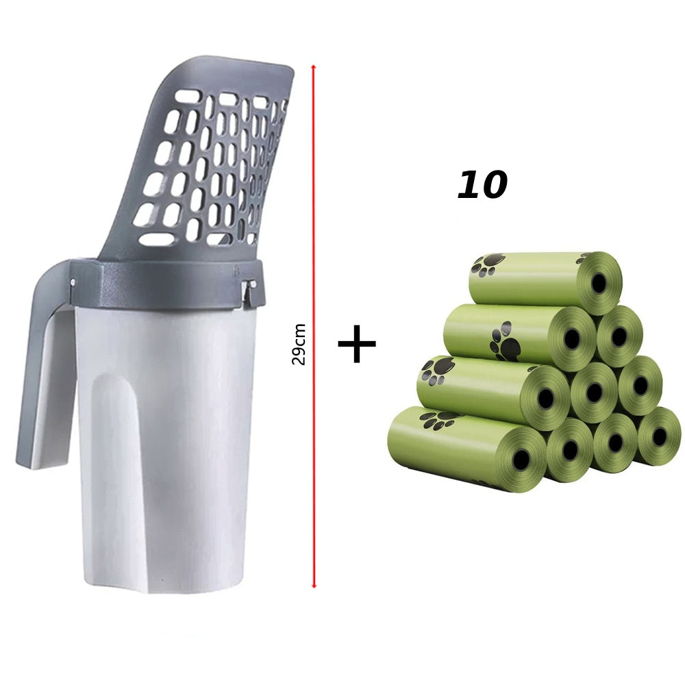 Cat Litter Scoop Integrated Container & Waste Bags