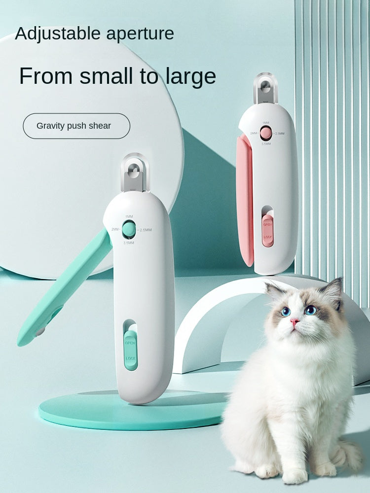 Cat Nail Clipper Adjustable Opening Splash Guard & Hidden File