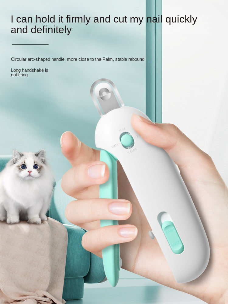 Cat Nail Clipper Adjustable Opening Splash Guard & Hidden File