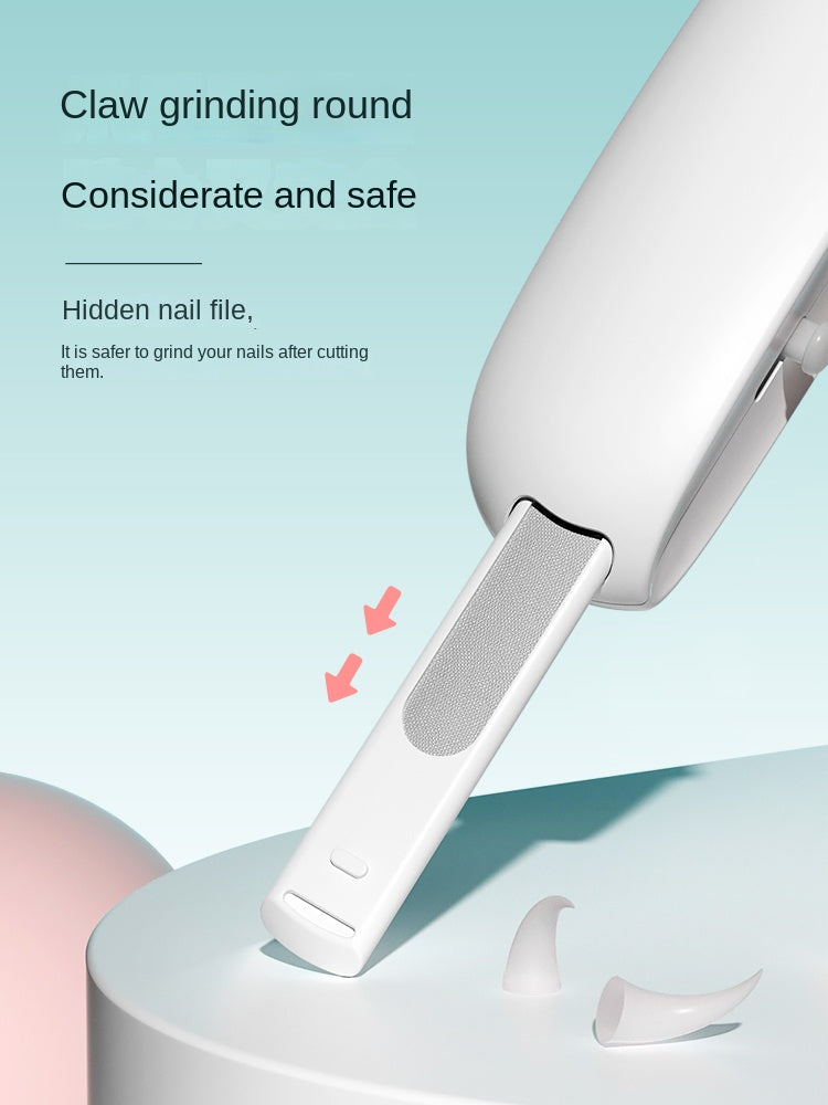 Cat Nail Clipper Adjustable Opening Splash Guard & Hidden File