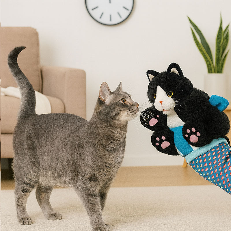 Cat Play Glove Thick Padded Detachable Plush