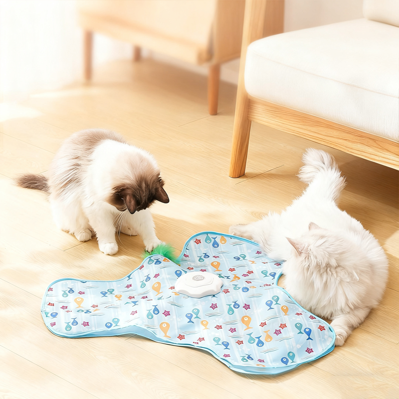 Cat Play Mat Hidden Feather & Rechargeable Battery