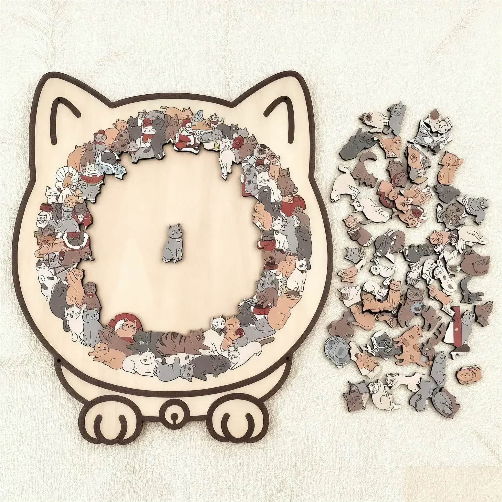 Cat Puzzle Natural Wood 135 Pieces