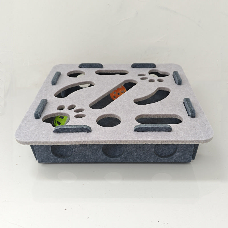 Cat Puzzle Toy Soft Felt & Paw-Safe Openings